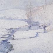 John Henry Twachtman Winter Scene France oil painting artist